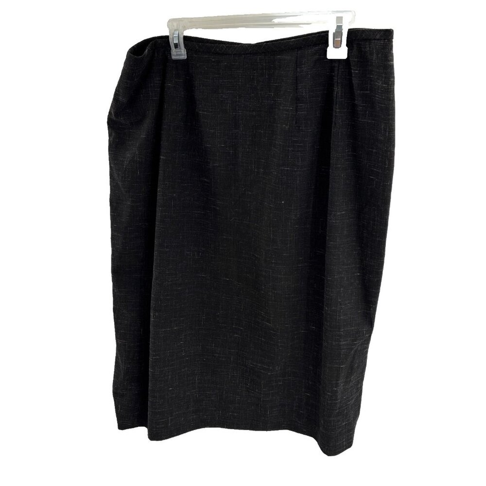 Dressbarn Womens 16W Skirt Black Straight Career Work Office Plus Size